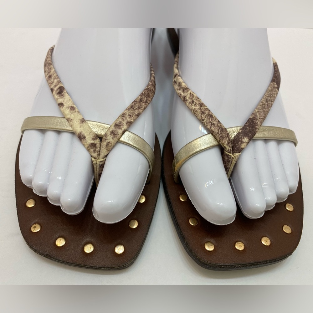 Steve Madden Brown and Gold Sandals